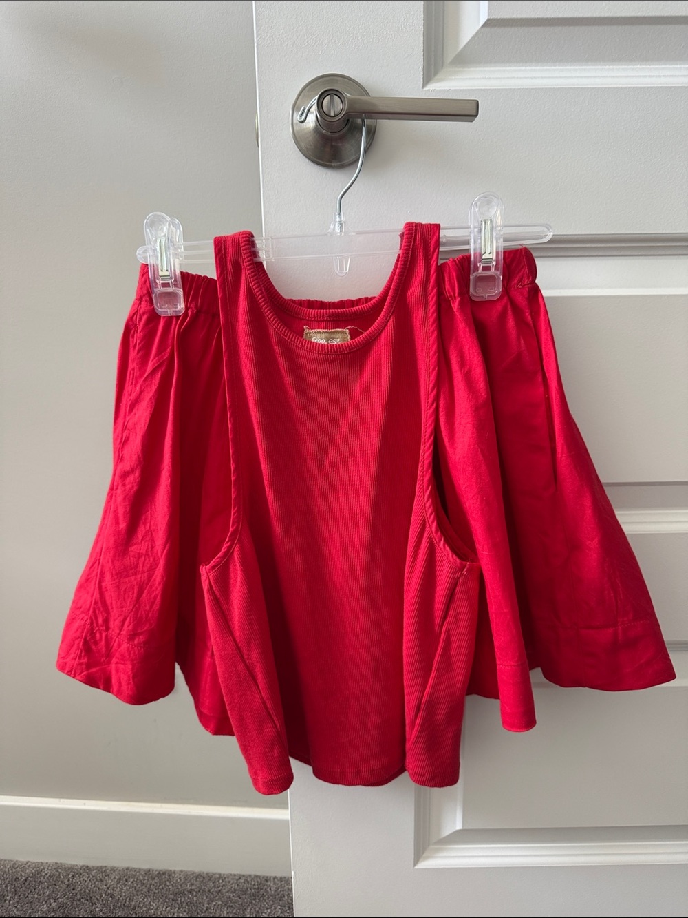 Free People Red Matching Mini Skirt and Matching Tank